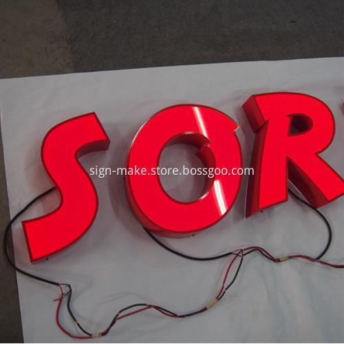 Illuminated Exterior Sign Halo Signage